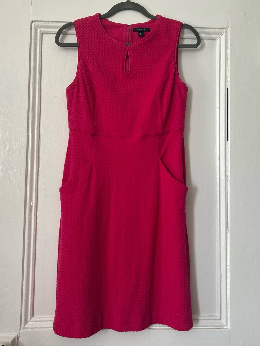 Lands' End Size 6 Pink Sheath Dress Office Workwear Career Pockets